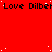 Red background with repeated black text 'Love Dilber' and scattered white dots, partially cropped on the right side.