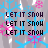 repeating 'LET IT SNOW' text with alternating color patterns on a gray background featuring blue and pink snowflake designs