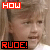 A 3x3 contact sheet of animated frames featuring a young girl with blonde hair and a pink bow, displaying varying facial expressions and alternating text overlays "HOW" and "RUDE!" in red and black pixelated fonts.