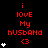 Red text on black background reads 'i LOVE My HUSBAND <3' with white star icons increasing in number from one to four across three