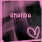 identical pink-toned images showing the name 'AMANDA' above a pink heart symbol on a dark, blurred background