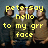 Pixelated image of five people in a group pose with yellow text overlays reading 'pete-say hello to my grr face' and 'patrick-oh god pete shut the xxxx up'.