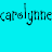 Pixelated cyan background with repeated text and a circular loading spinner icon.