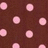 Brown background with light pink polka dots on left; brown text 'Kimberly' on solid pink right side.