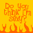 Pixelated orange text on yellow background with flame-like shapes below, repeated twice side-by-side.