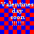 Pixelated text on a red and blue checkered background reads "Valentines day soon !!!!!" with visible pixelation in the top-right quadrant.
