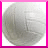 A split-screen icon with a grayscale circular shape on the left and pink text on a starburst background on the right.