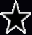 A black star with a white outline appears in the top-left corner of a , then animates through multiple states showing varying degrees of brightness and glow effects across adjacent frames