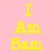 Yellow pixelated text on pink background displays 'I Am Sam' in four separate positions.