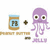 Pixelated image shows a brown jar with blue label, a small dark cross, and a purple octopus-like creature with large eyes and tentacles.