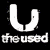 A 2x2 contact sheet of four animated frames from a buddy icon featuring the text 'the used' and various pixelated images including people, a woman in a black dress, and a group photo.