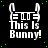 identical pixel art icons featuring a white bunny-like figure with text 'This Is Bunny!' on black background with green dots