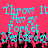 Pixelated cyan text on bright pink background with black lower section, repeating 'Throw It Away Forget Yesterday' in distorted style.