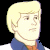 Pixelated cartoon character with blonde hair and blue-and-white jacket in three distinct facial expressions across a contact sheet layout.