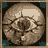 A pixelated skull icon with visible cracks and a dark eye socket, alternating between full view and blurred states.