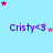 Light blue background with repeated purple text 'Cristy<3' and scattered pink/red and light gray stars in various positions.