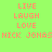Four identical pixelated display orange text on colored backgrounds with 'LIVE LAUGH LOVE' and partial name 'NICK JONAS'