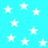 White five-pointed stars scattered across a solid cyan background with no visible motion or text.