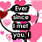 Pixelated heart-themed animation with black text blocks on pink and white background, displaying romantic phrases across six