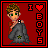 Pixel art of a character with brown hair and green eyes holding a camera, standing against a red background with 'I ❤️ BOYS' text.