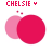 Two side-by-side pixelated images of overlapping pink circles with text above, showing a heart symbol change.