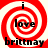 Red and white spiral background with black text 'i love brittnay' in four quadrants, each quadrant showing identical static content.