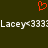 A static image with a dark olive background featuring an orange pixelated heart symbol above repeated white text reading "Lacey×333:Lacey×333".