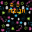 Pixelated icon with orange text reading "RU FEELIN" and "PIMPILIOUS" over a black background filled with colorful geometric shapes.