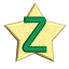 A 3D-rendered star-shaped icon with a green 'Z' symbol, rotating through multiple angles against a gray background.