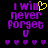 Pixelated purple text reads "I will never forget you" with a yellow heart symbol above the 'will' on left, and six small purple hearts below; right side lacks the heart.