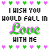 A static digital image with repeated text and heart symbols arranged in a pattern