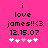 Pixelated text on bright pink background with animated heart symbols changing position.
