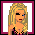 Animated contact sheet of a pixel art character with blonde hair and black top, showing full-body view, lower body only, and clothing detail across frames.