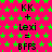 Static image with bright pink background covered in green stars, displaying repeated text 'KK + Lexi = BFFS' in black pixelated font across three