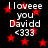 Black background with red stars and white text reading "I loveee you Davidd <333" in four repeated sections.
