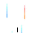 Animated sequence showing vertical gradient bars shifting between blue and orange hues, with text elements appearing and changing.