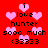 Red background with pink hearts and black text reading 'i love hunter sooo much (3333)' in two identical vertical