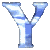 nine blue and white pixelated Y-shaped icons with cloud-like patterns on a gray background