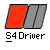 Static pixel art icon with red and gray geometric shapes above black-and-white text reading 'S4 Driver' on a gray background.