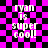 Pixelated text 'ryan is super cool!' on a pink and black checkered background with animated distortion effects.