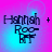 Pixelated text 'Hannah + Roo' on a gradient background with shifting cyan and magenta hues.