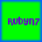Four identical green square with blue borders display purple text reading 'Rubyn7' in a pixelated font