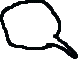 Three white speech bubbles with black outlines on a gray background; two display text, one is empty.