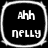 Four identical black square icons with rounded corners, each containing white text "Ahh" above "nelly" in a pixelated font.