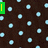 Dark brown background with light blue polka dots, pink and green text reading "Love" and cyan text reading "Chandler!" on a gray rectangle.