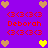 Purple background with brown and yellow heart icons surrounding red pixelated text reading "Deborah" and "GGGG" in a pattern