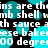 Pixelated text repeats across a black background with cyan circular shapes, showing phrases like 'thins are thins' and 'mb shell wmb shell'.