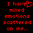 Red pixelated text on black background with a heart symbol replacing the 'o' in 'have', displayed as two identical side-by-side