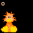 Animated contact sheet of a pixelated orange duck mascot with changing text overlays across 13 frames on black background, showing sequential text variations like 'orange', 'orange ducks', and 'orange ducks turn me on'
