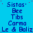 Blue background with repeated text in dark blue, red dots scattered across the image